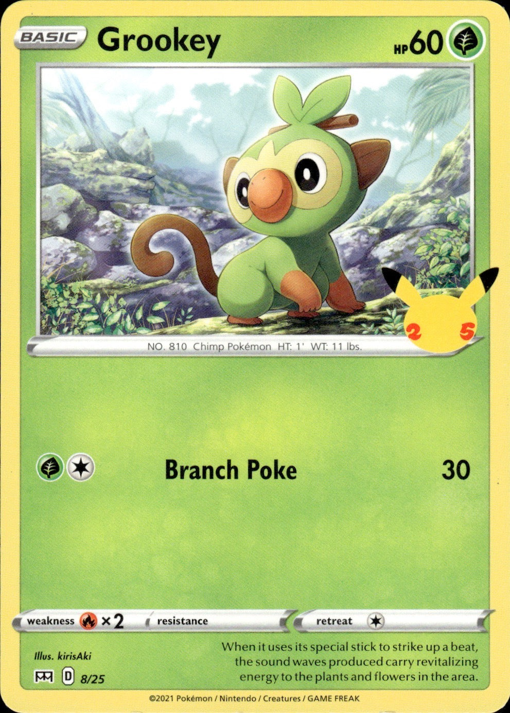 Grookey 008/025 Promo McDonald's 25th Anniversary Promos Pokemon Lightly Played