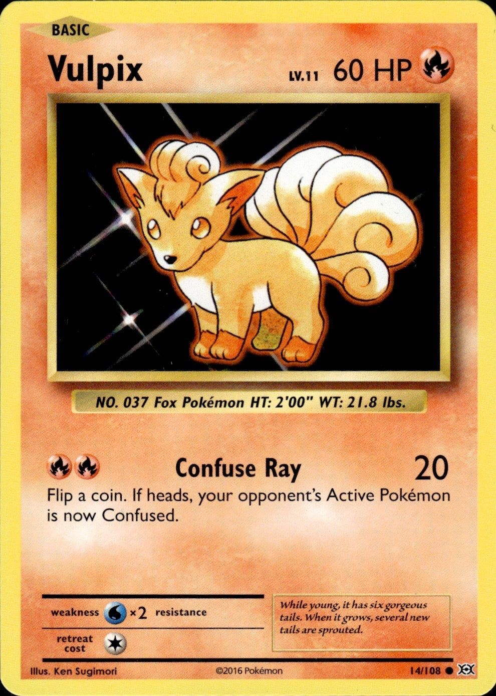 Vulpix 14/108 Common Evolutions Pokemon Lightly Played