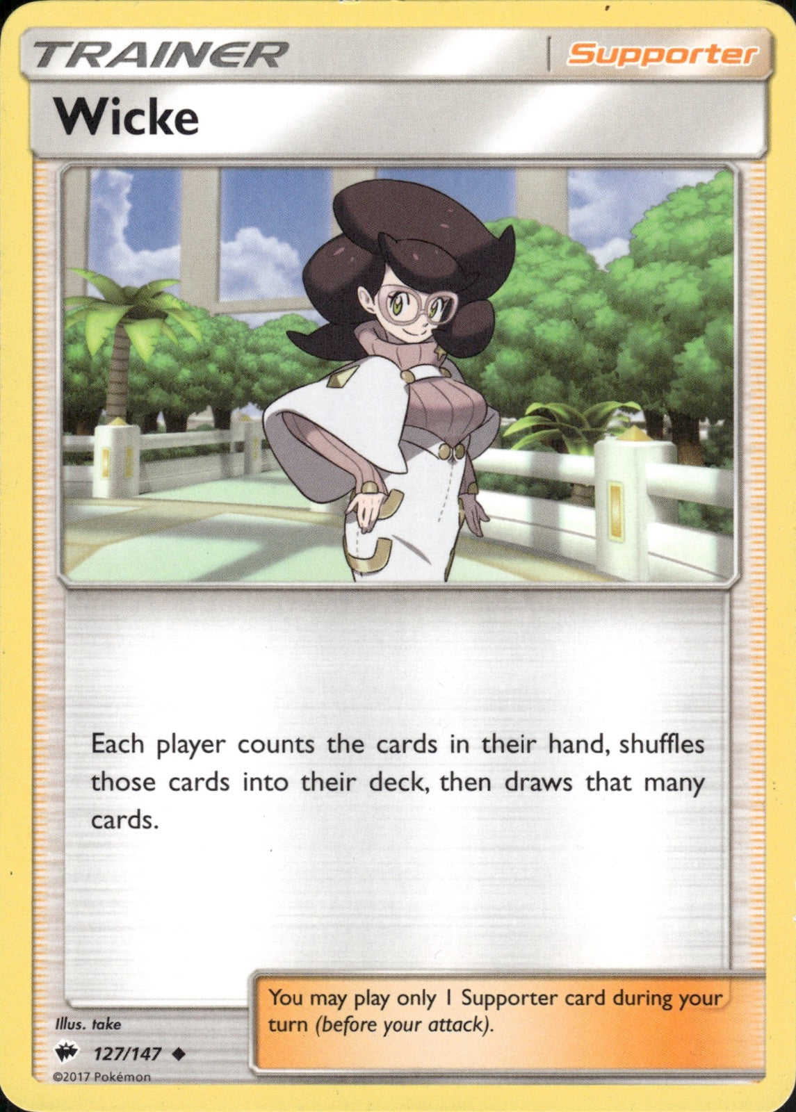Wicke 127/147 Uncommon Burning Shadows Pokemon Lightly Played