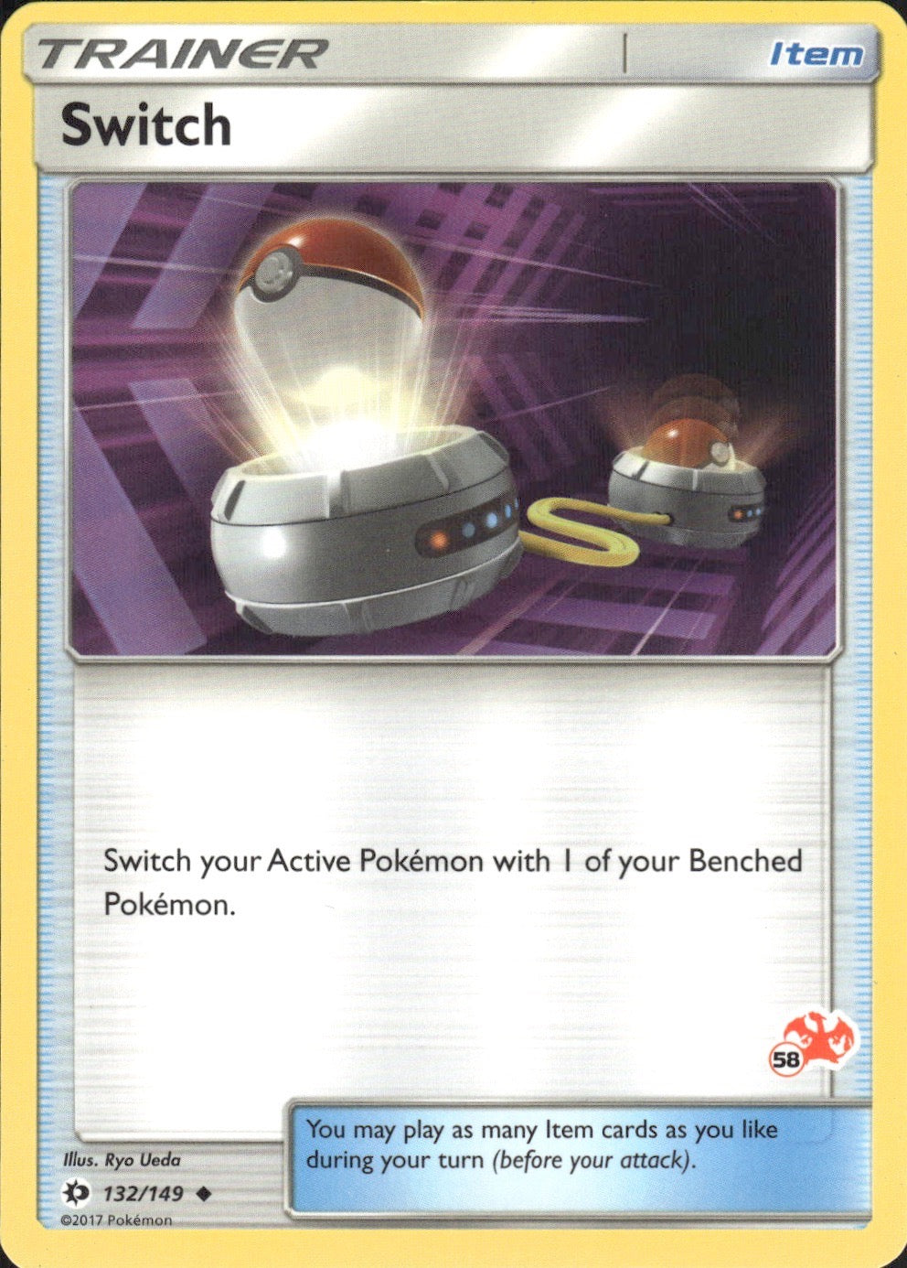 Switch (#58 Charizard Stamped) 132/149 Promo Battle Academy Pokemon LP