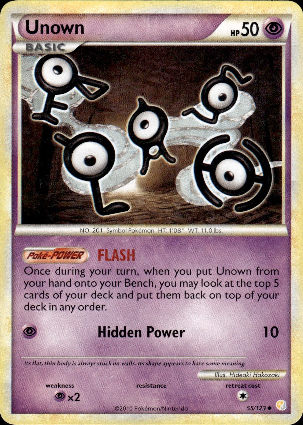 Unown 55/123 Uncommon HeartGold & SoulSilver Pokemon Lightly Played