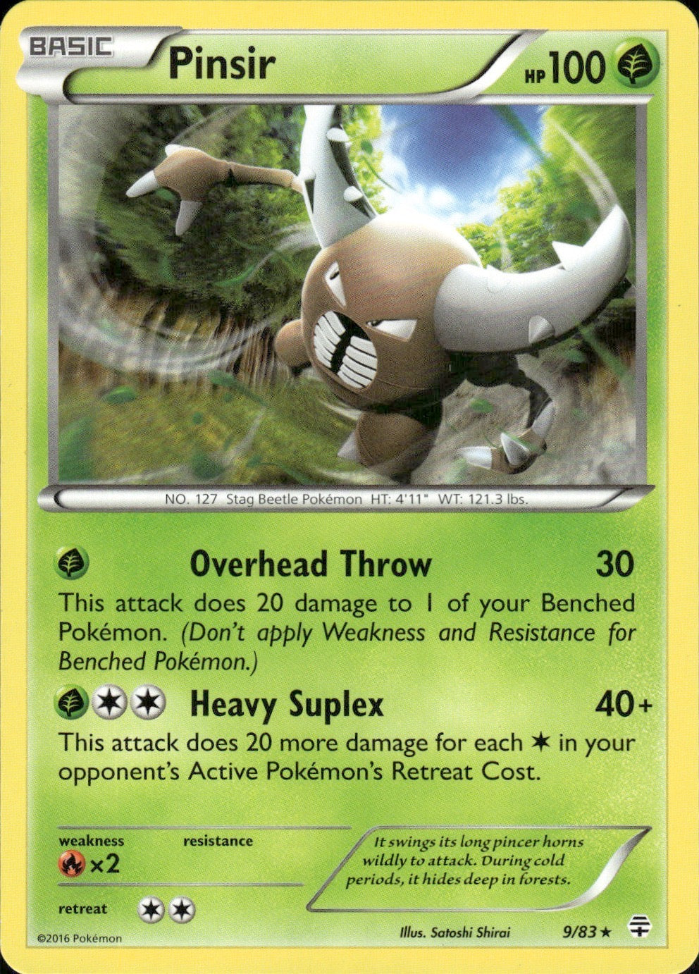 Pinsir 9/83 Rare Generations Pokemon Lightly Played