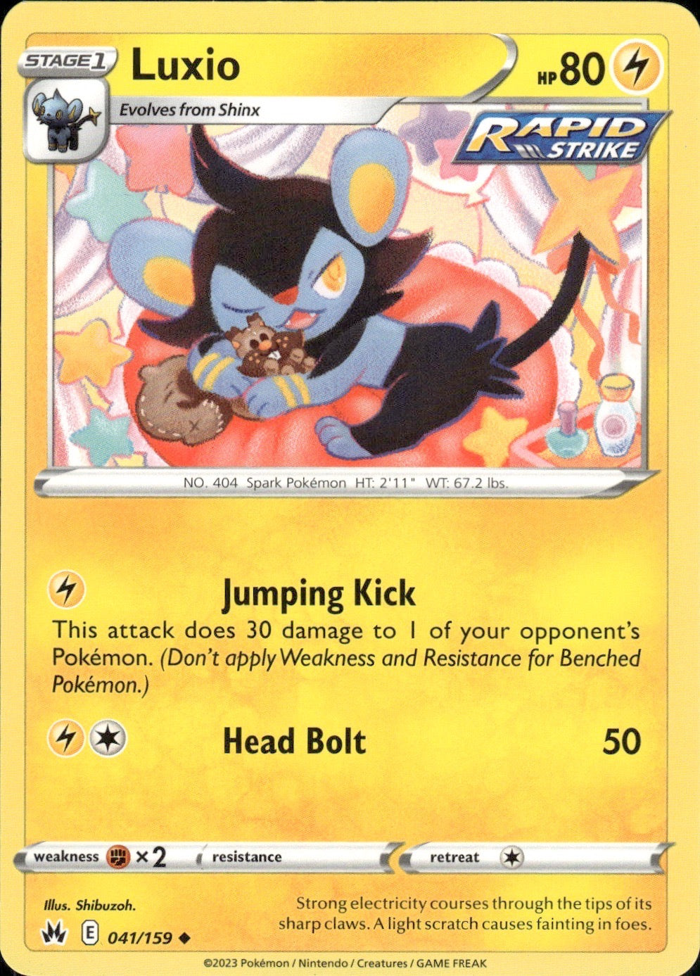 Luxio 041/159 Uncommon Crown Zenith Pokemon Lightly Played