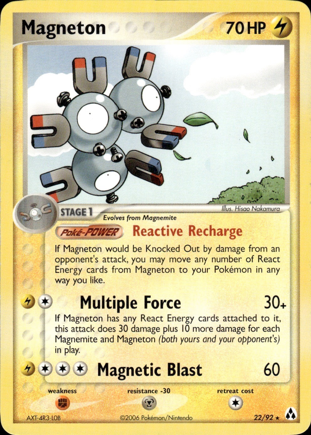 Magneton 22/92 Rare Legend Maker Pokemon Lightly Played