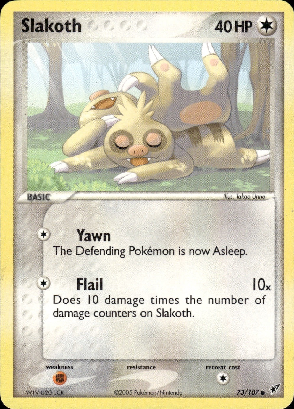 Slakoth 73/107 Common Deoxys Pokemon Lightly Played