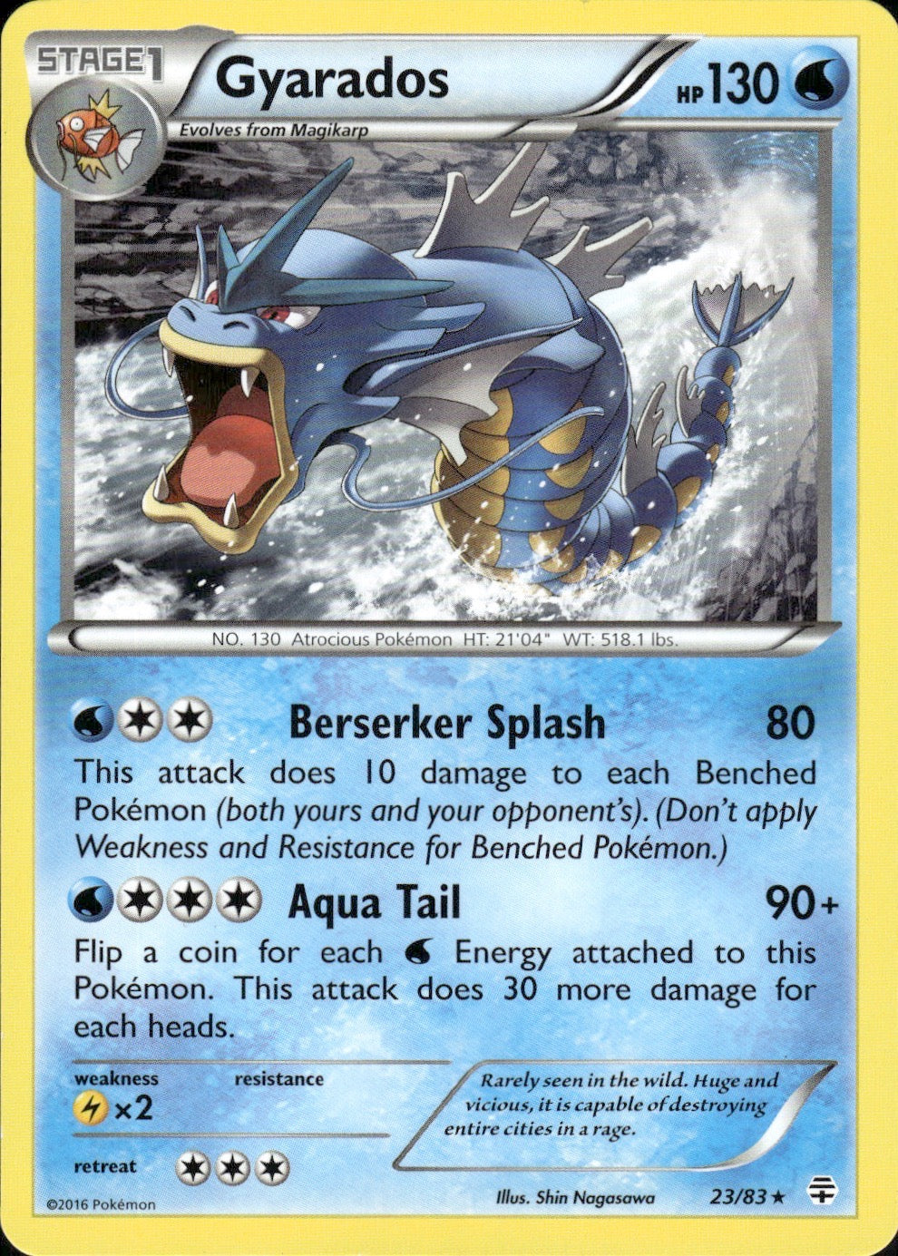 Gyarados 23/83 Rare Generations Pokemon Lightly Played