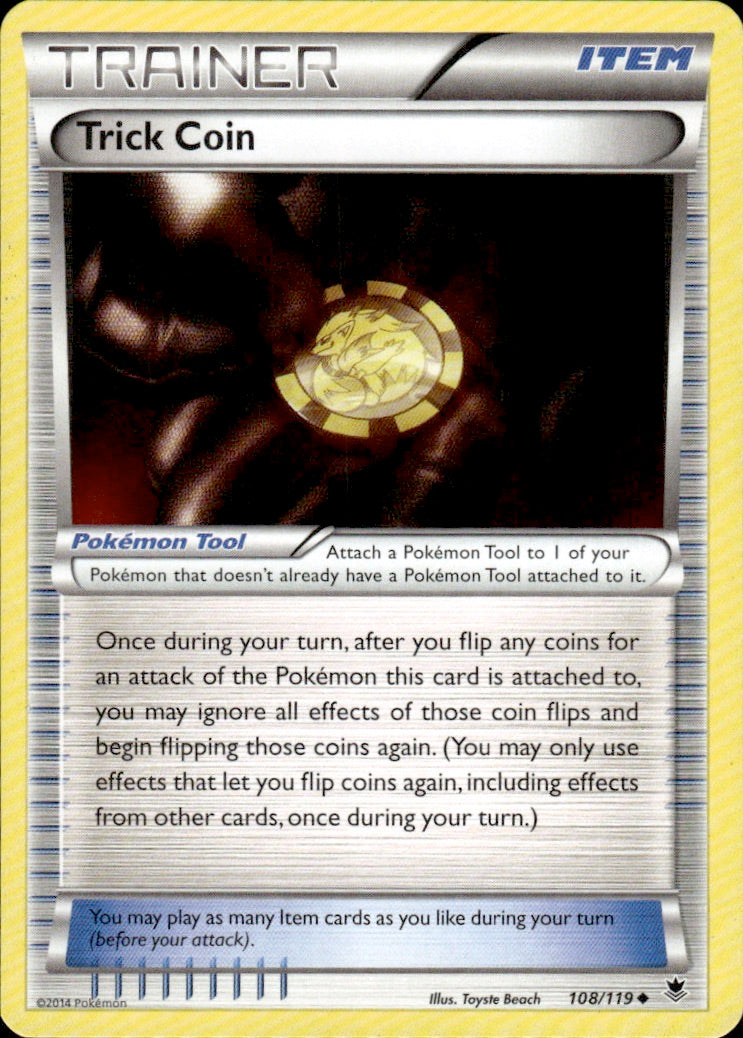 Trick Coin 108/119 Uncommon Phantom Forces Pokemon Lightly Played