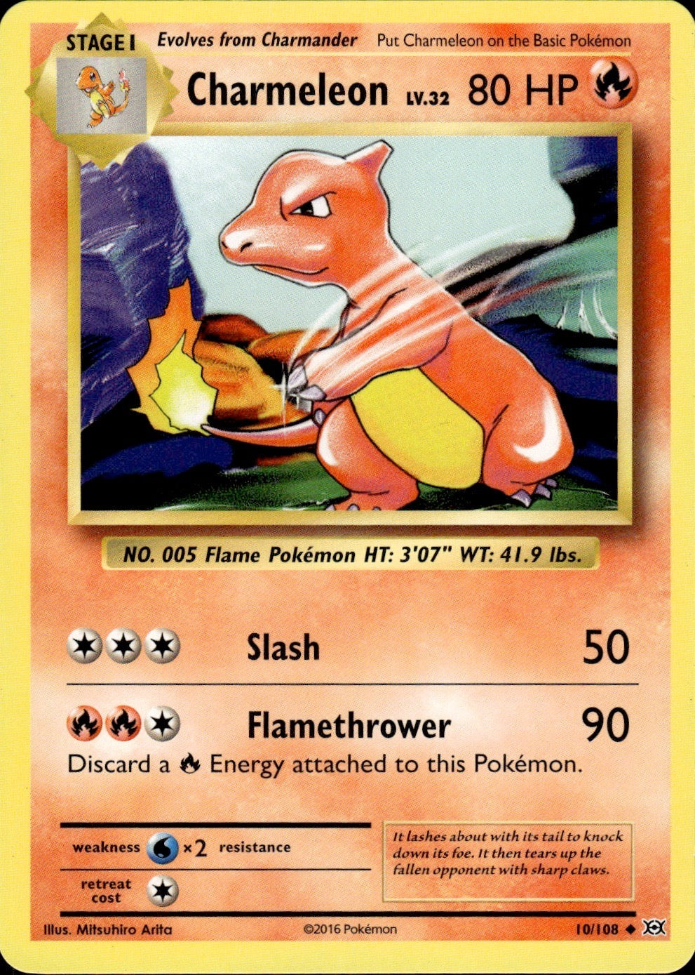 Charmeleon 10/108 Uncommon Evolutions Pokemon Lightly Played