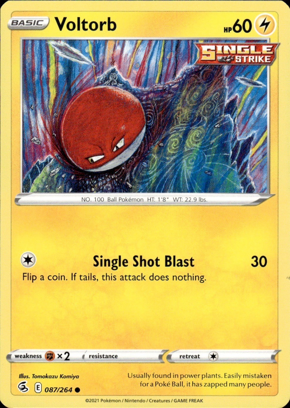Voltorb 087/264 Common Fusion Strike Pokemon Lightly Played