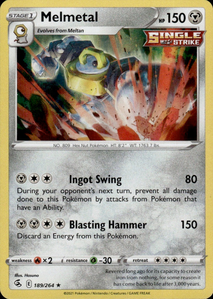 Melmetal 189/264 Holo Rare Fusion Strike Pokemon Lightly Played
