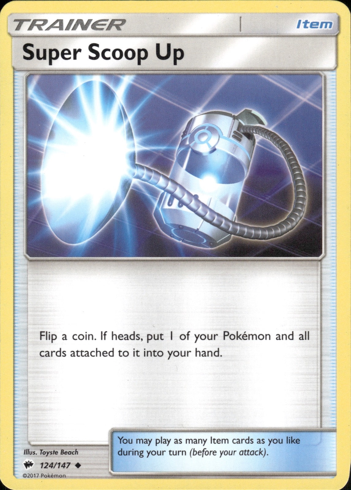 Super Scoop Up 124/147 Uncommon Burning Shadows Pokemon Lightly Played