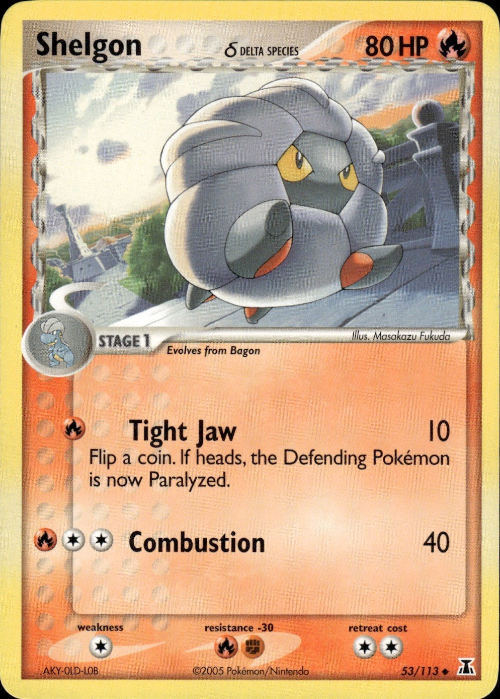 Shelgon 53/113 Uncommon Delta Species Pokemon Lightly Played