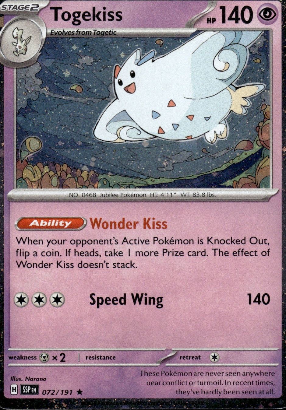 Togekiss (Cosmos Holo) 072/191 Promo Miscellaneous Cards & Products Pokemon LP
