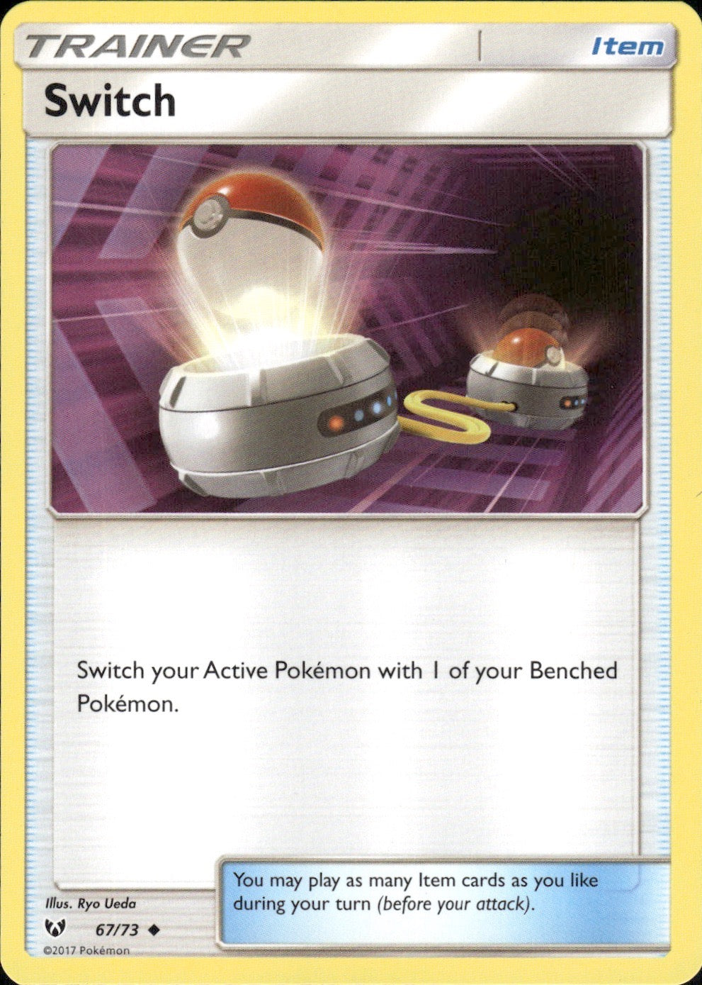 Switch 67/73 Uncommon Shining Legends Pokemon Lightly Played