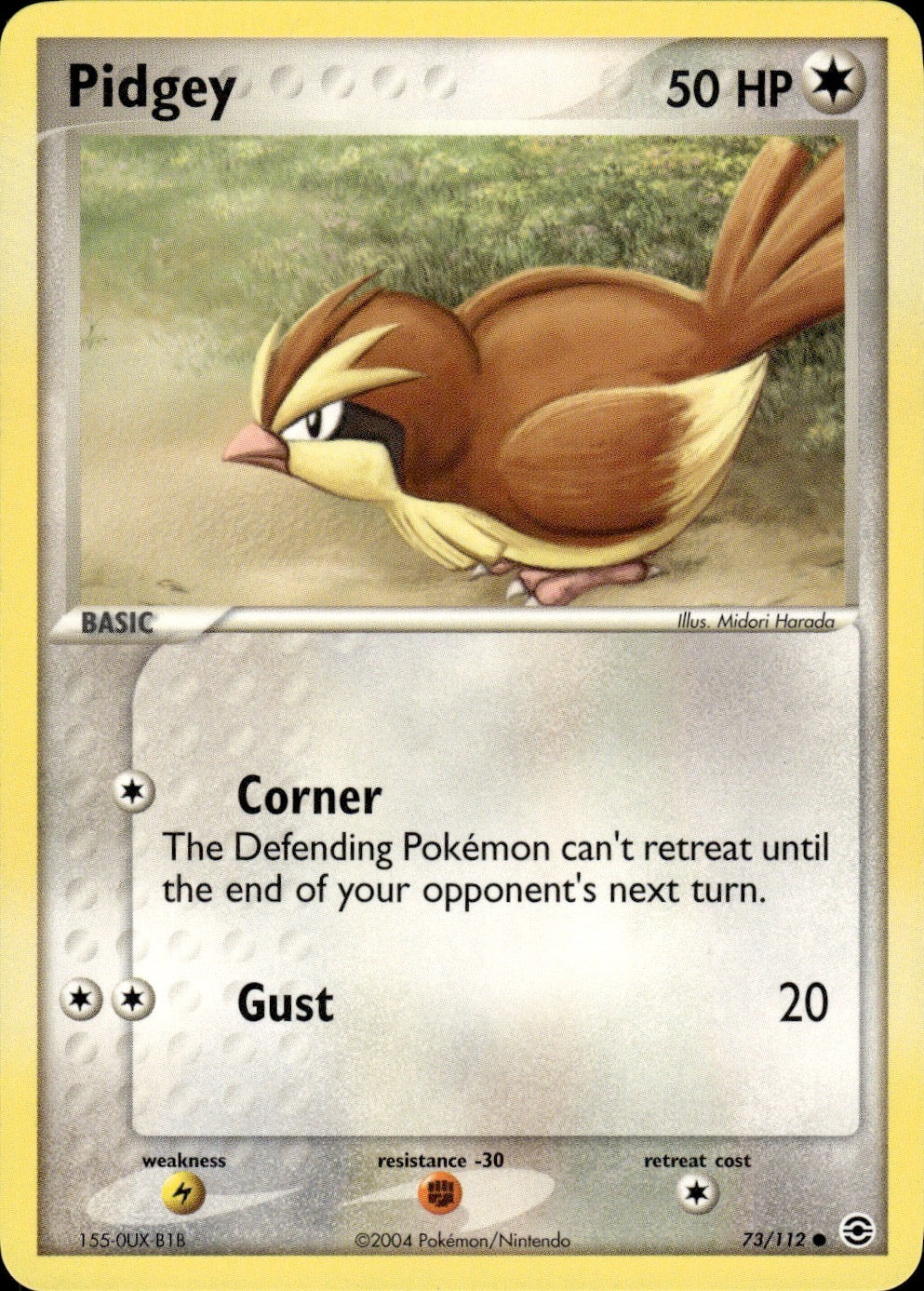 Pidgey 73/112 Common FireRed & LeafGreen Pokemon Lightly Played