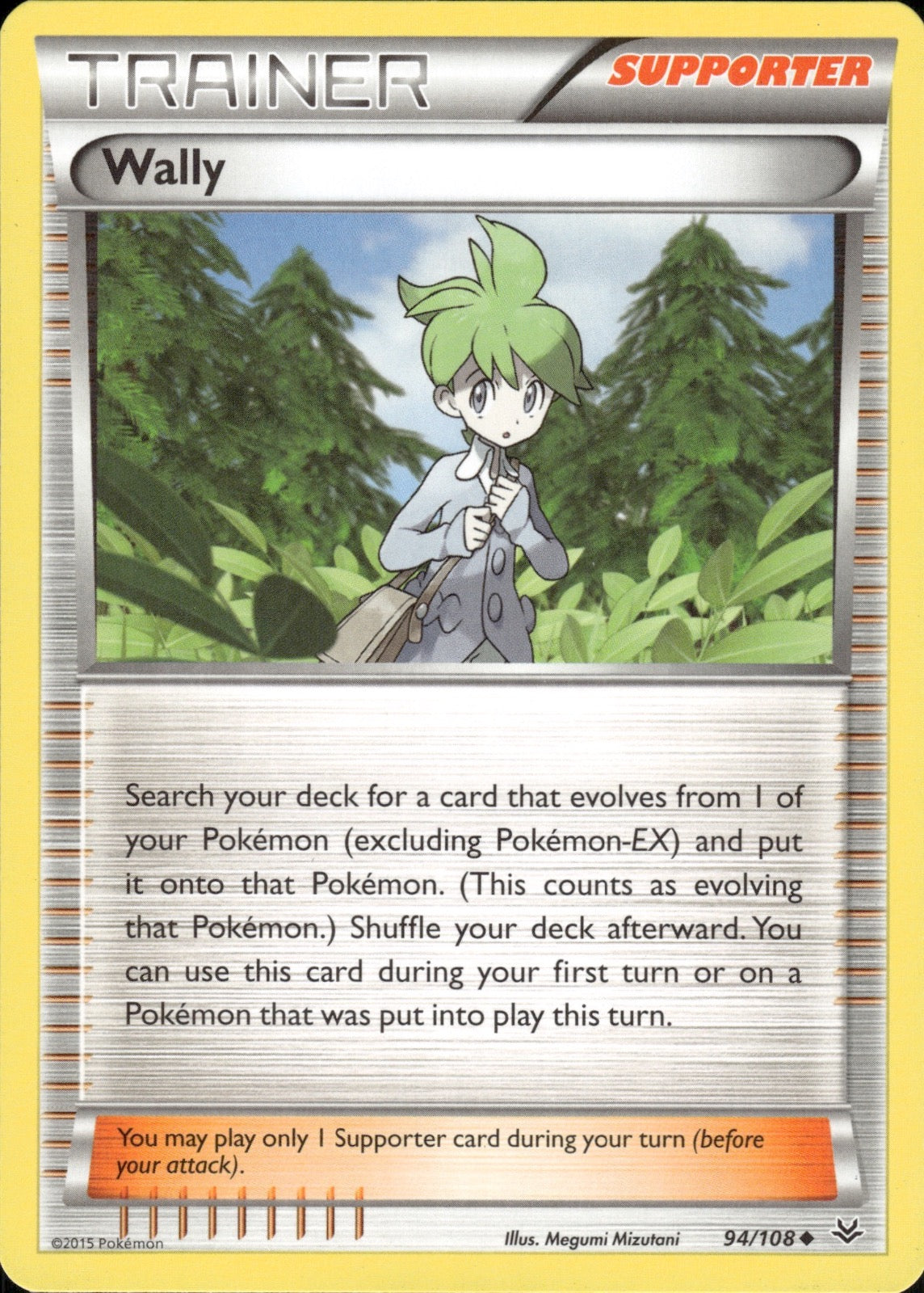 Wally 94/108 Uncommon Roaring Skies Pokemon Lightly Played
