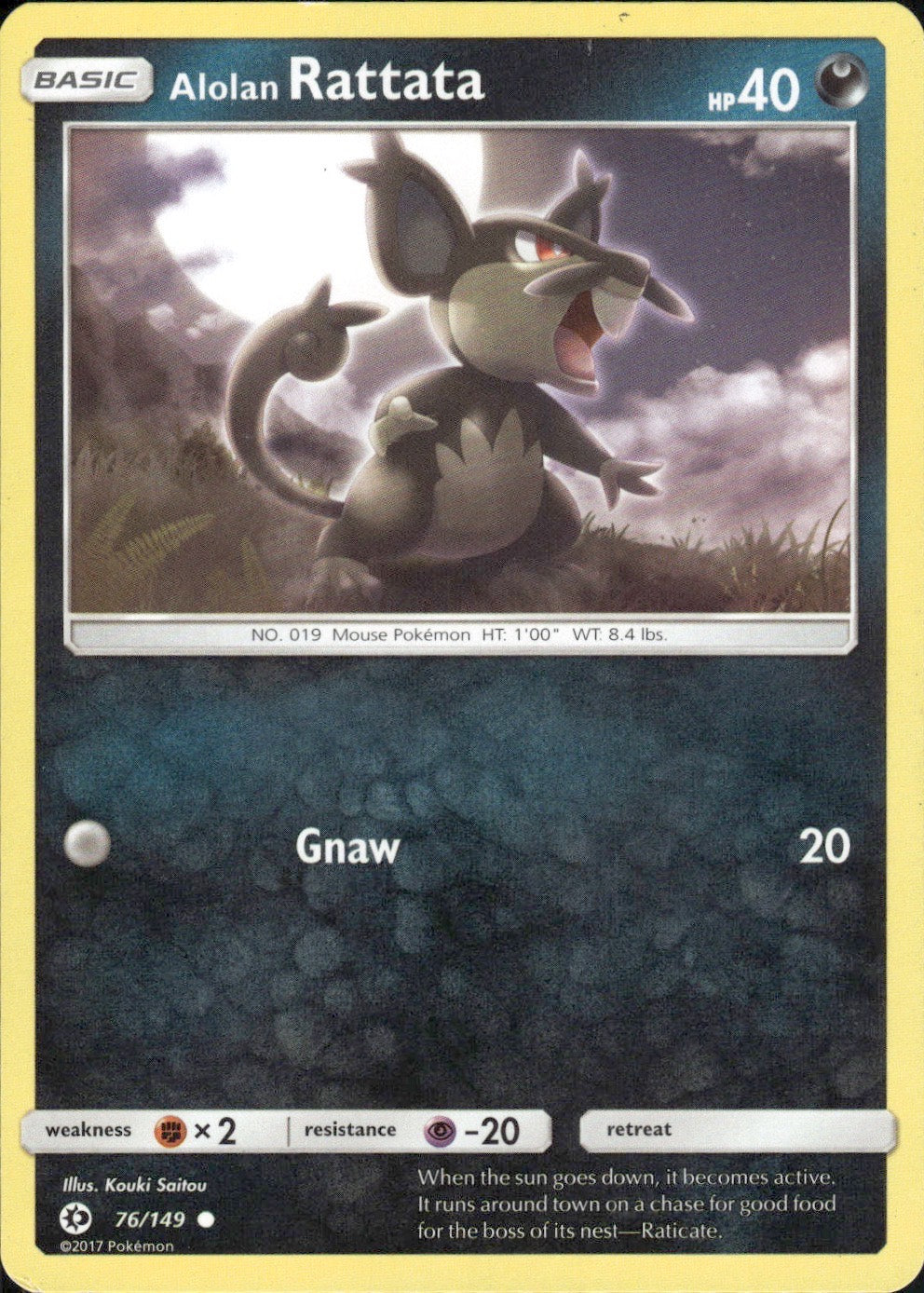 Alolan Rattata 76/149 Common SM Base Set Pokemon Lightly Played