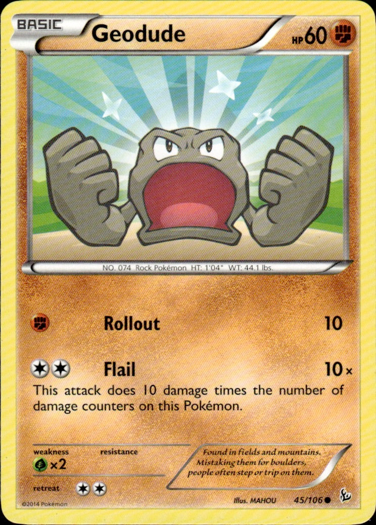 Geodude 45/106 Common Flashfire Pokemon Lightly Played