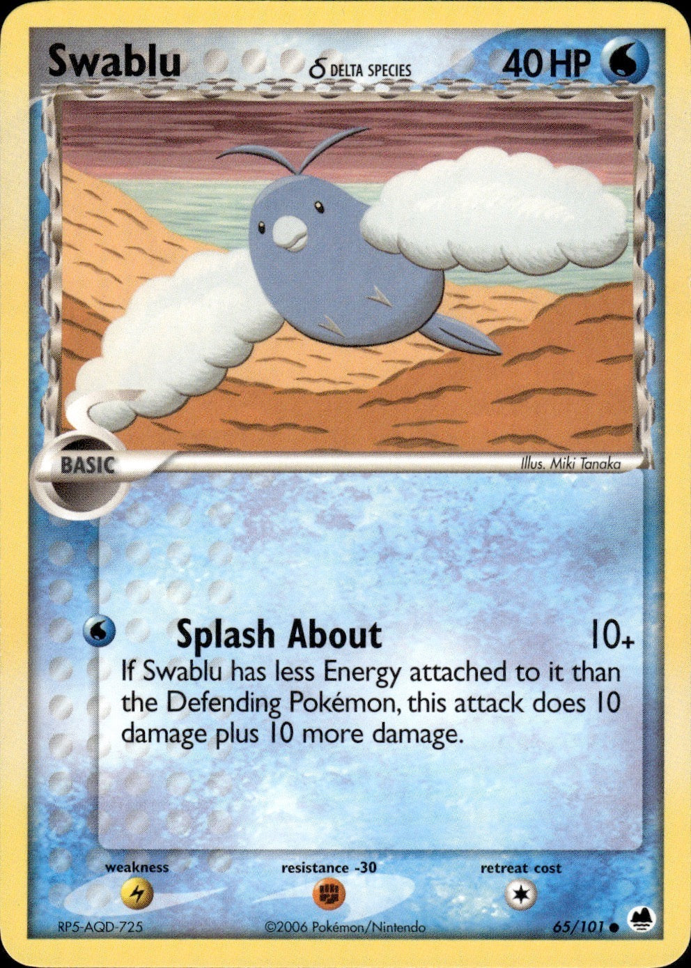 Swablu 65/101 Common Dragon Frontiers Pokemon Lightly Played