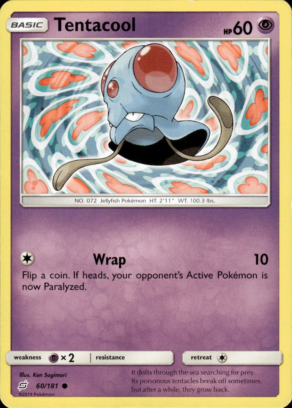 Tentacool 60/181 Common Team Up Pokemon Lightly Played