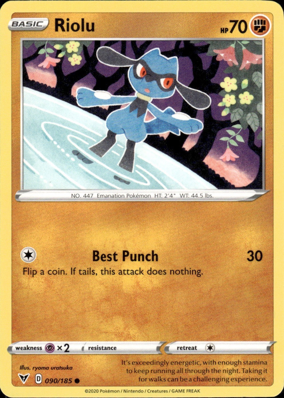 Riolu 090/185 Common Vivid Voltage Pokemon Lightly Played