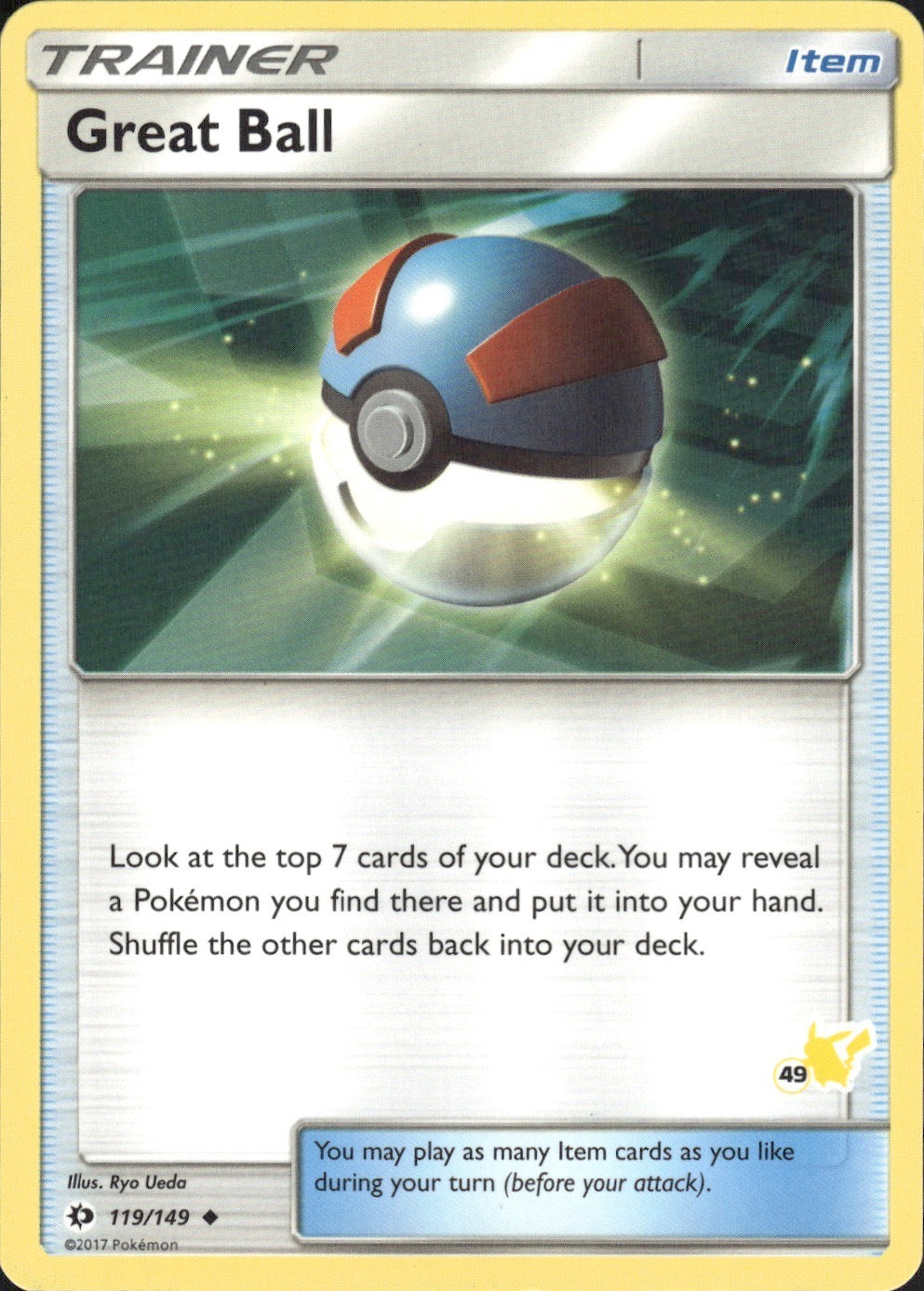 Great Ball (#49 Pikachu Stamped) 119/149 Promo Battle Academy Pokemon LP
