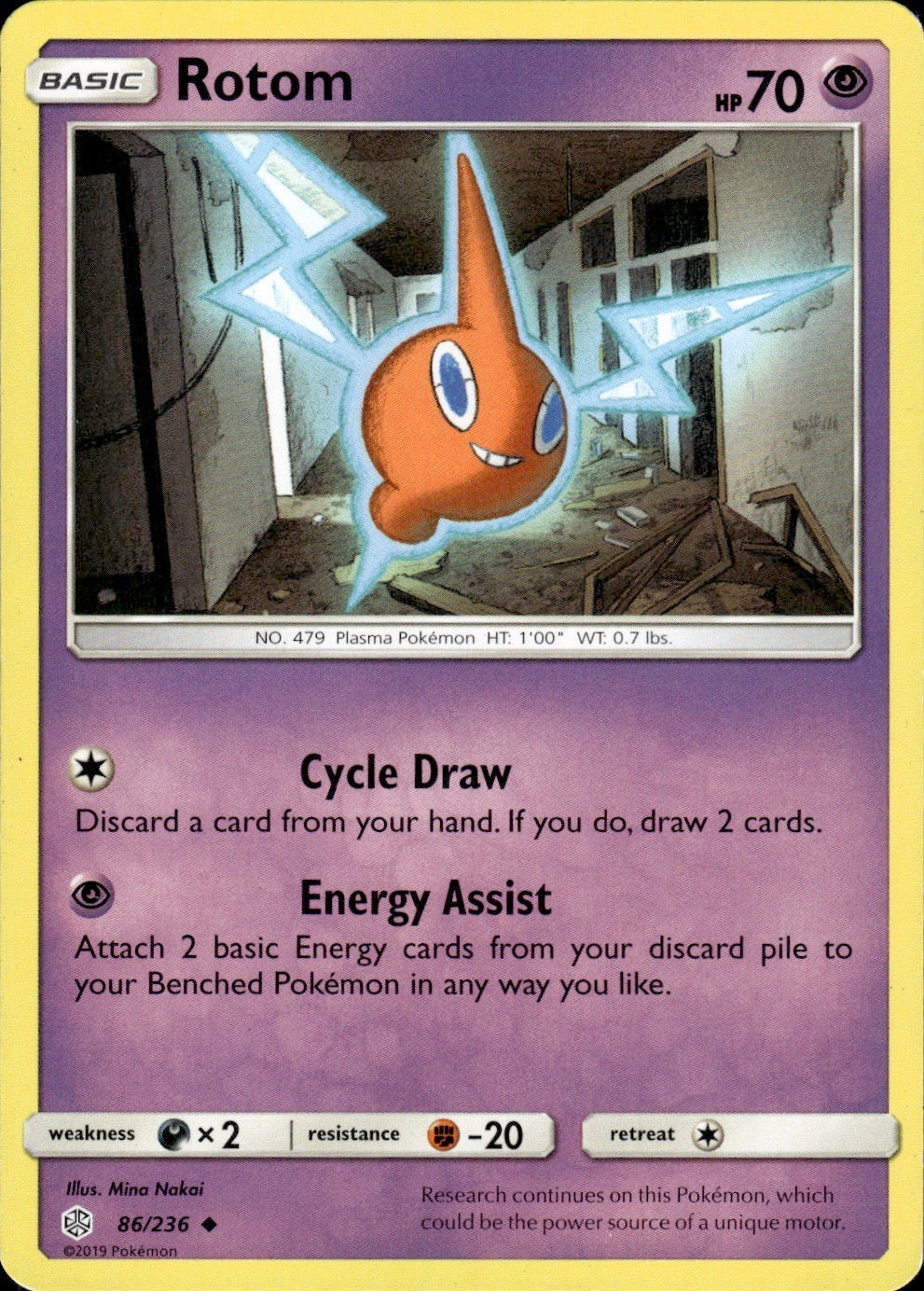 Rotom 86/236 Uncommon Cosmic Eclipse Pokemon Lightly Played