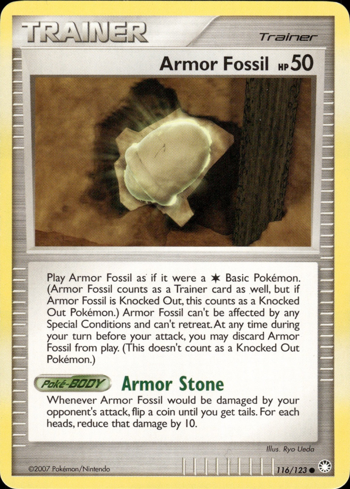 Armor Fossil 116/123 Common Mysterious Treasures Pokemon Lightly Played