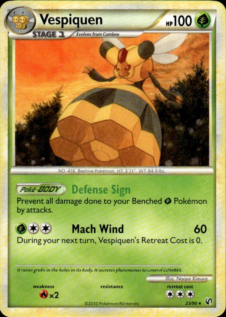Vespiquen 23/90 Rare HGSS Undaunted Pokemon Lightly Played