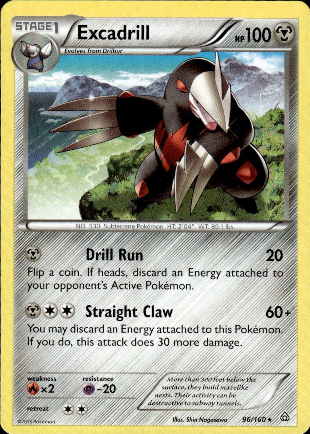 Excadrill 96/160 Rare Primal Clash Pokemon Lightly Played