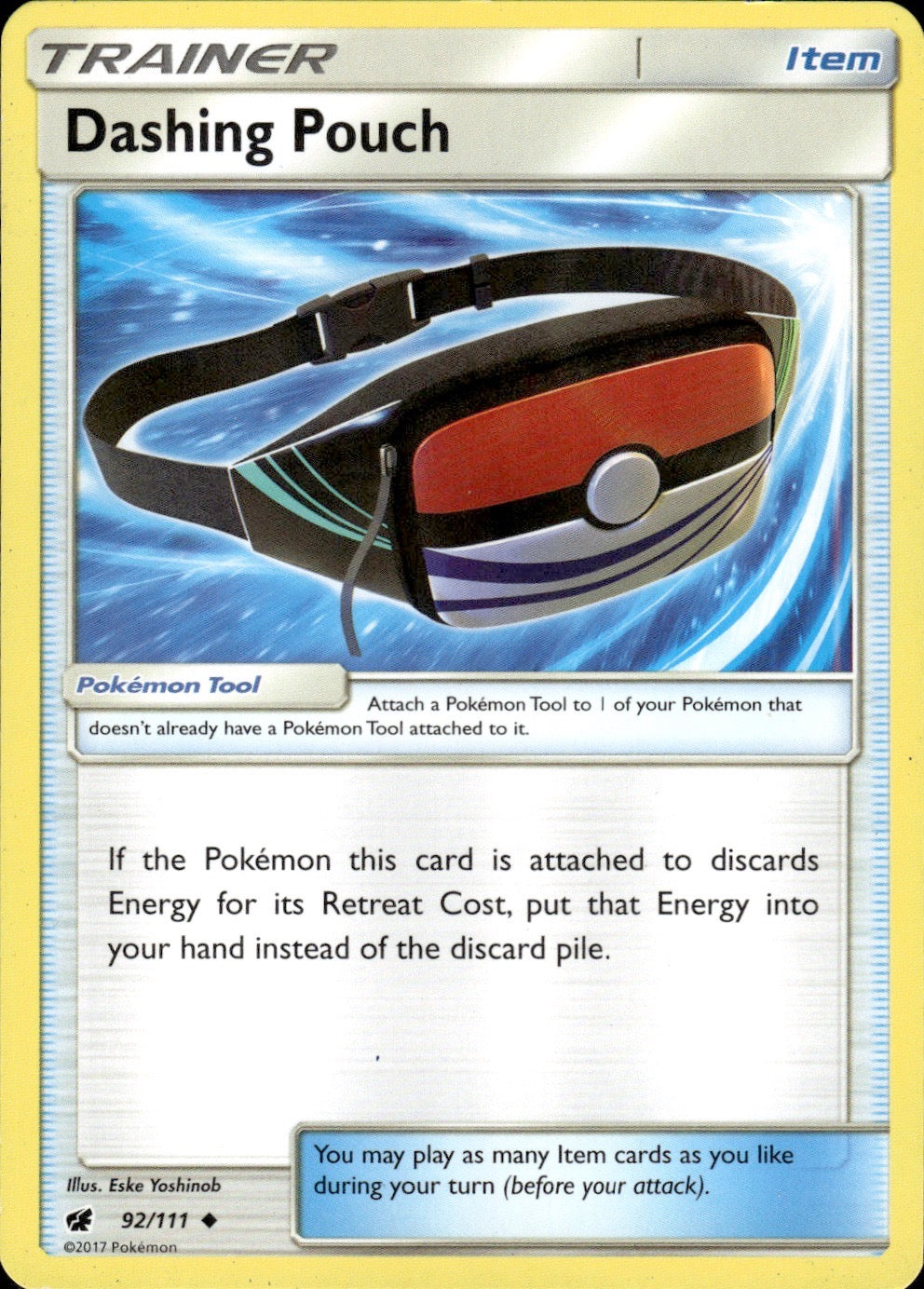 Dashing Pouch 92/111 Uncommon Crimson Invasion Pokemon Lightly Played