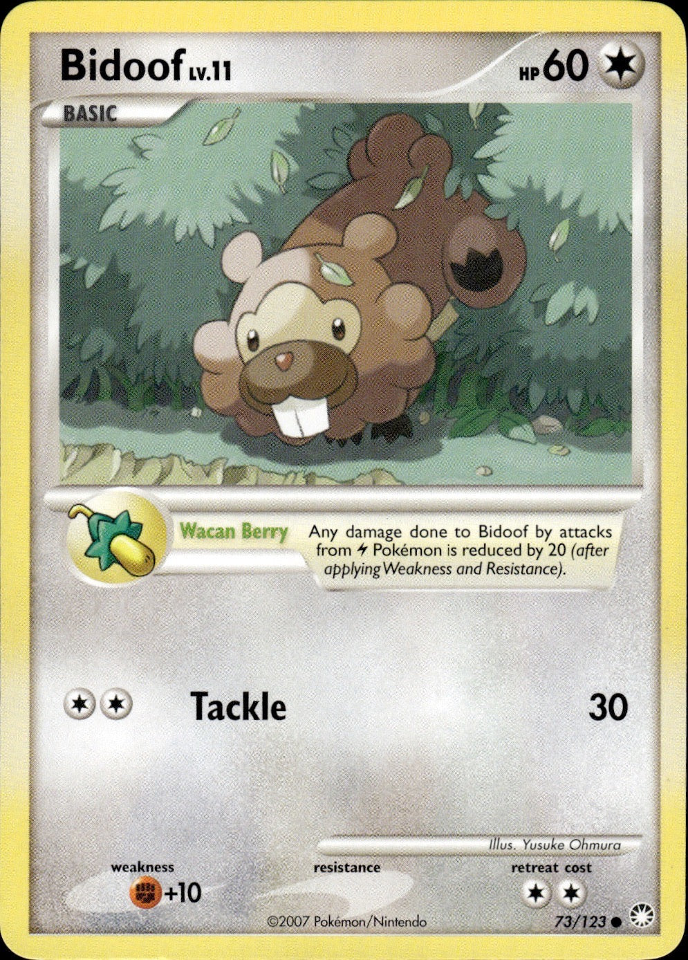 Bidoof 73/123 Common Mysterious Treasures Pokemon Lightly Played