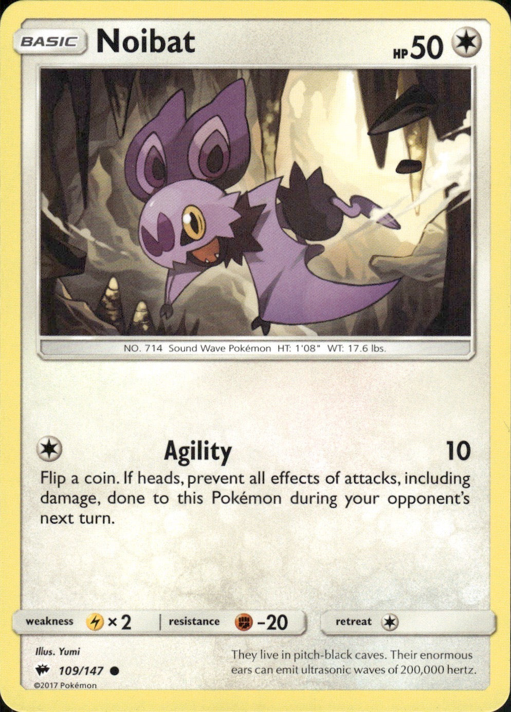 Noibat 109/147 Common Burning Shadows Pokemon Lightly Played