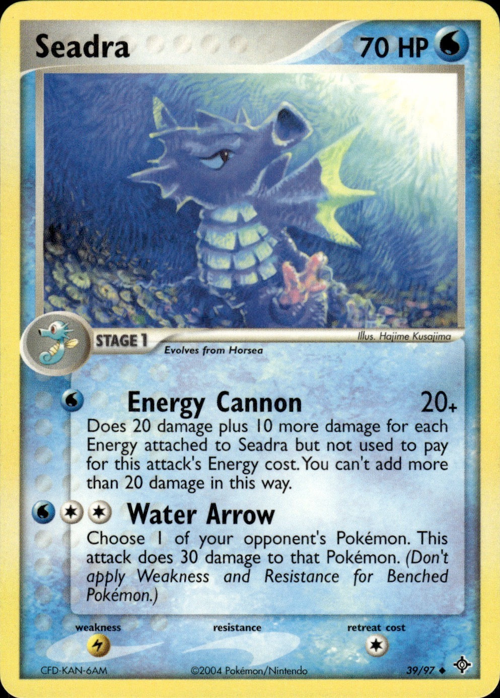 Seadra 39/97 Uncommon Dragon Pokemon Lightly Played