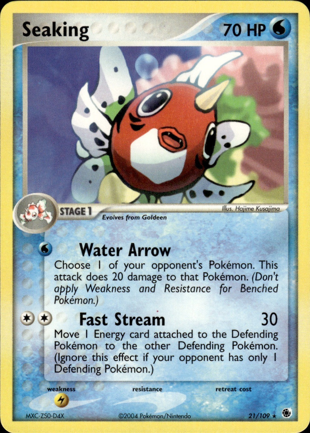 Seaking 21/109 Rare Ruby & Sapphire Pokemon Lightly Played