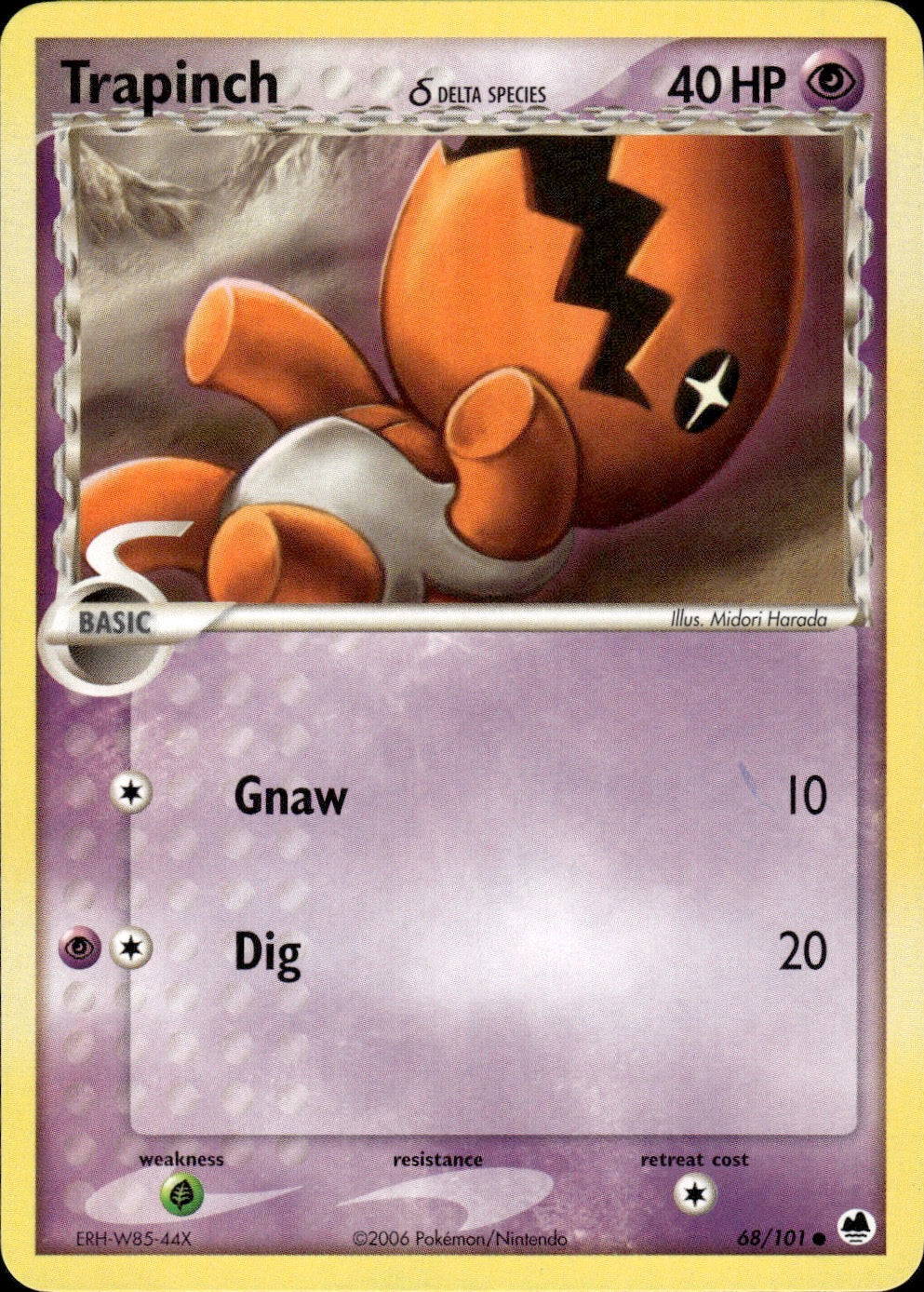 Trapinch 68/101 Common Dragon Frontiers Pokemon Lightly Played