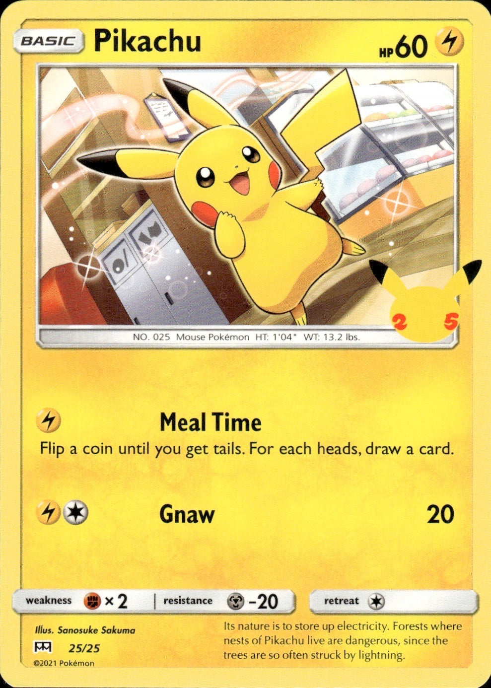 Pikachu 025/025 Promo McDonald's 25th Anniversary Promos Pokemon Lightly Played