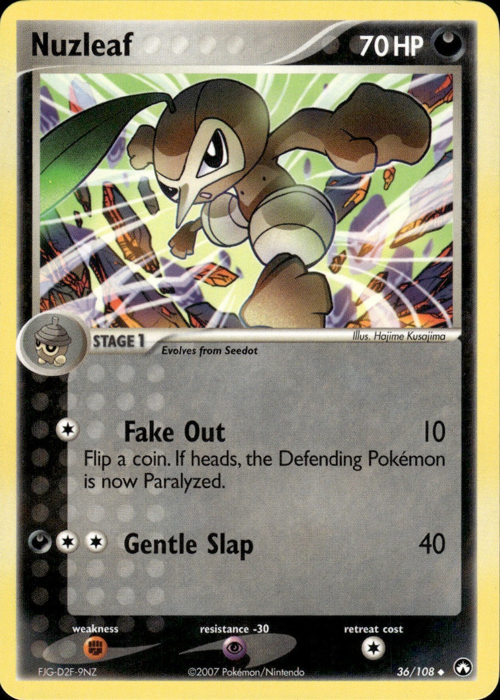 Nuzleaf 36/108 Uncommon Power Keepers Pokemon Lightly Played