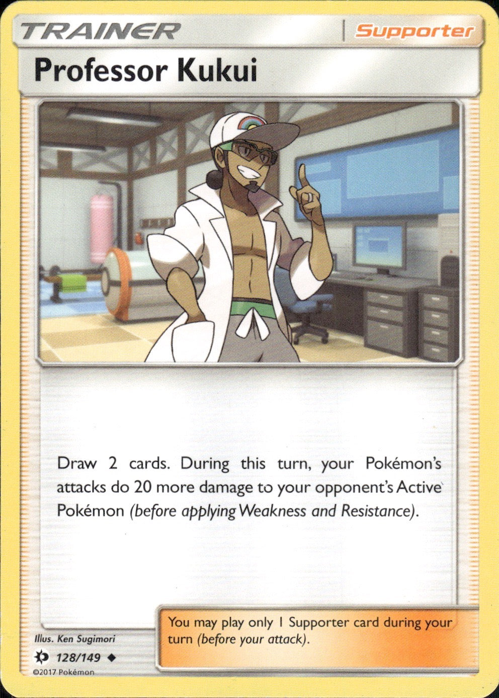 Professor Kukui 128/149 Uncommon SM Base Set Pokemon Lightly Played