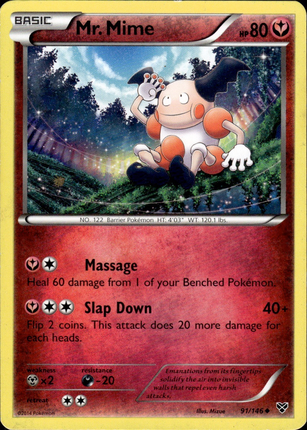 Mr. Mime 91/146 Uncommon XY Base Set Pokemon Lightly Played