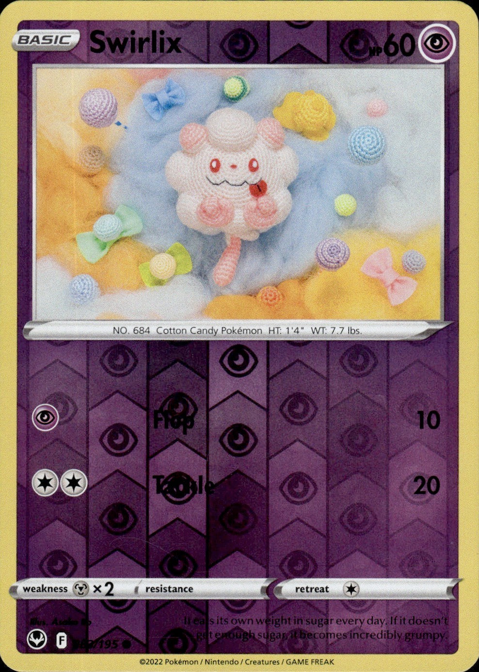 Swirlix 083/195 Common Silver Tempest Pokemon Reverse Holo Lightly Played
