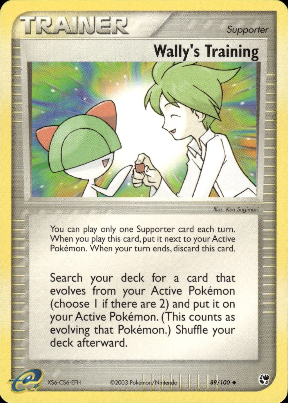 Wally's Training 89/100 Uncommon Sandstorm Pokemon Lightly Played