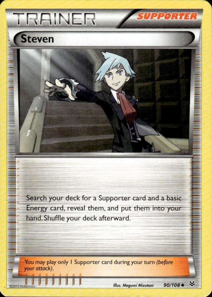 Steven 90/108 Uncommon Roaring Skies Pokemon Lightly Played