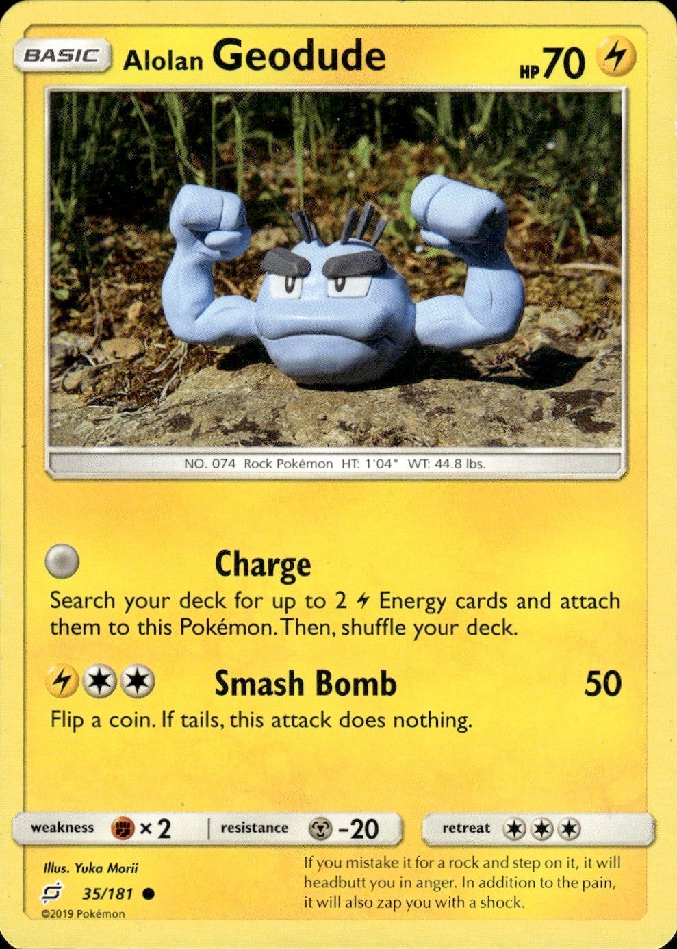 Alolan Geodude 35/181 Common Team Up Pokemon Lightly Played