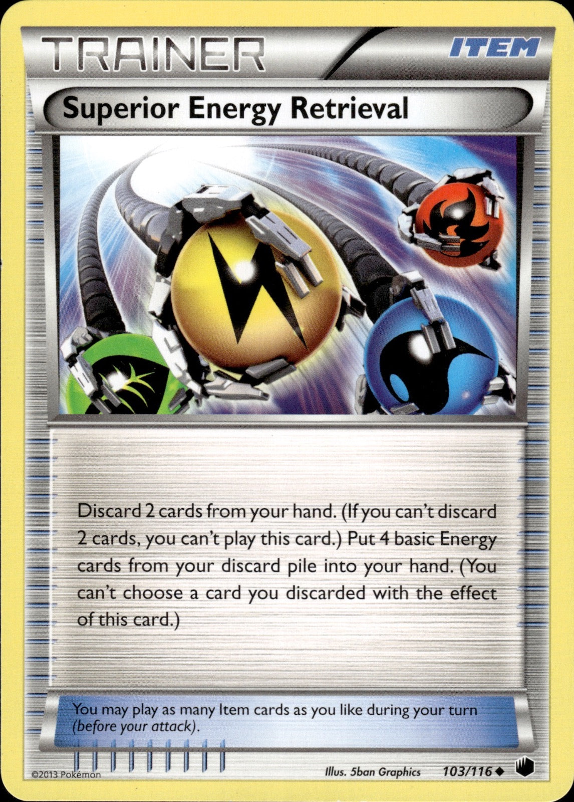 Superior Energy Retrieval 103/116 Uncommon Plasma Freeze Pokemon Lightly Played