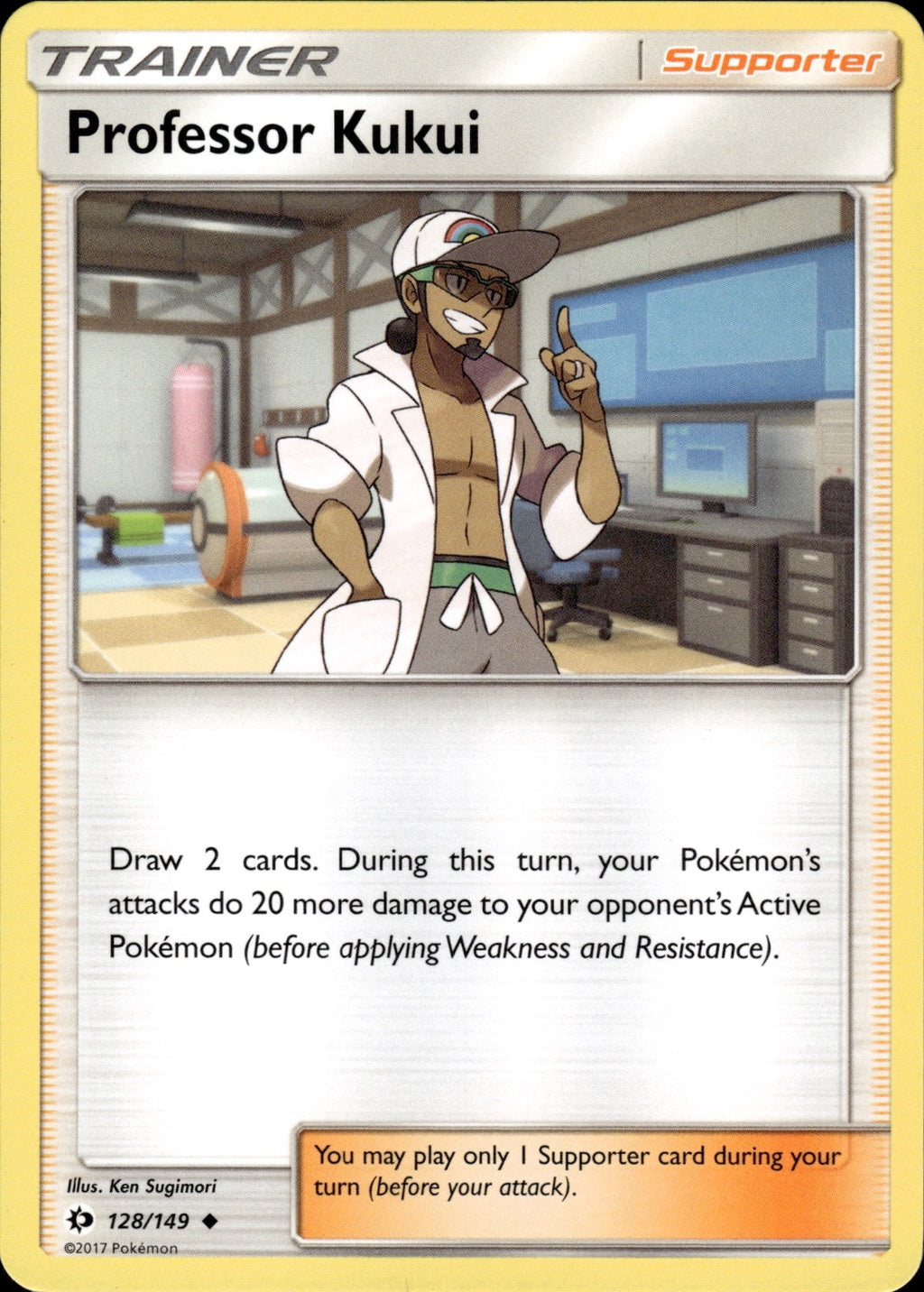 Professor Kukui 128/149 Uncommon SM Base Set Pokemon Lightly Played