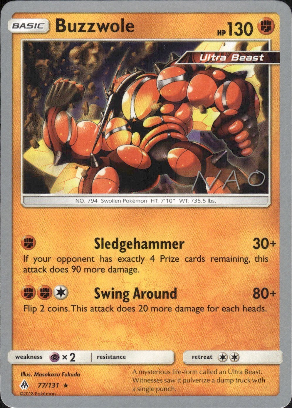 Buzzwole (Naohito Inoue) 77/131 Rare World Championship Decks Pokemon LP