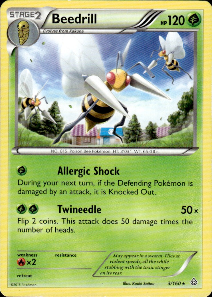 Beedrill 3/160 Rare Primal Clash Pokemon Lightly Played