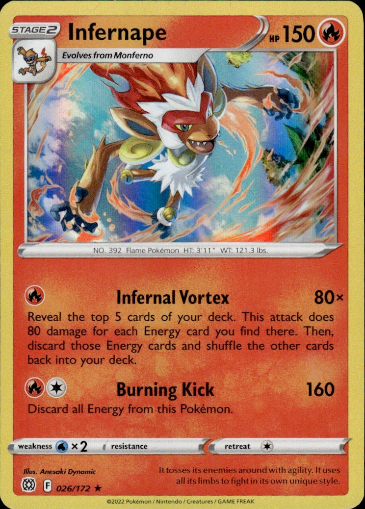 Infernape 26/172 Rare Deck Exclusives Pokemon Lightly Played