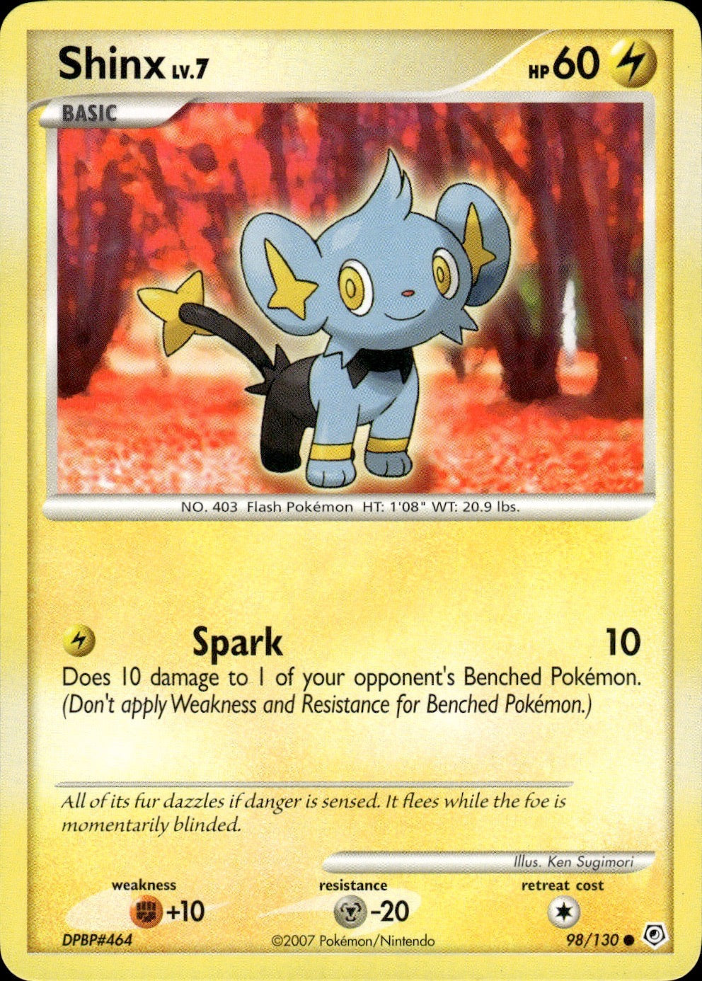 Shinx 98/130 Common Diamond & Pearl Pokemon Lightly Played